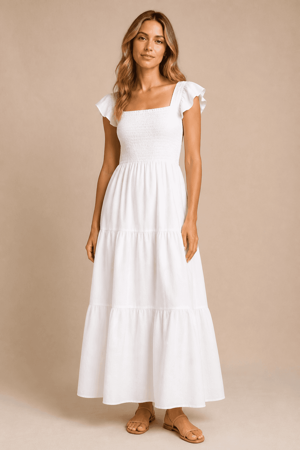 Poplin Tiered Maxi Dress